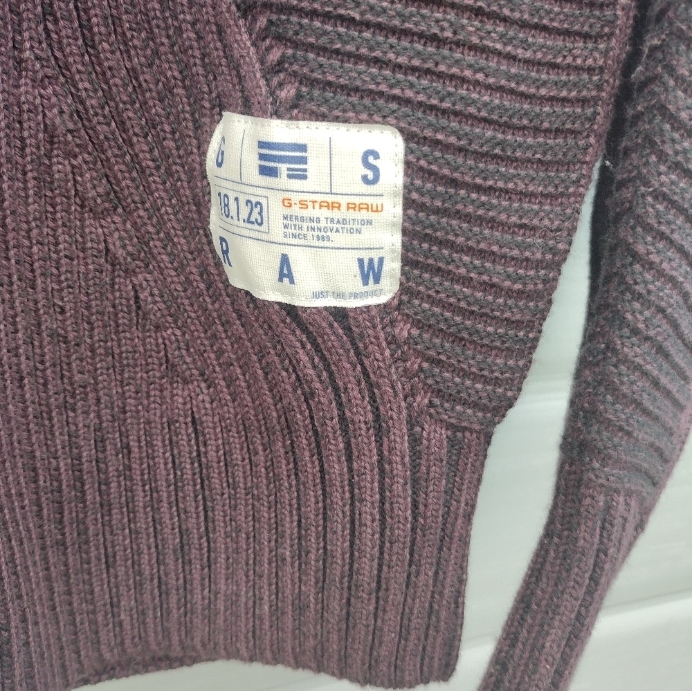 G-star Raw Plated 3D Biker Zip Through Knit Sweater Turtleneck Men's Size M NWOT - Picture 2 of 9